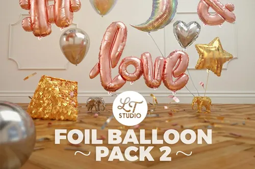 圣诞元素促销素材装饰元素Foil Balloon Pack