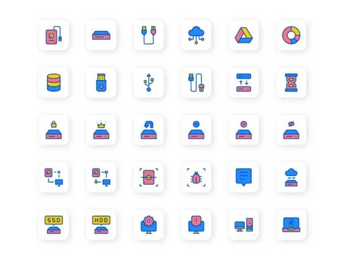 ui硬盘图标集Hard Drive Icon Set