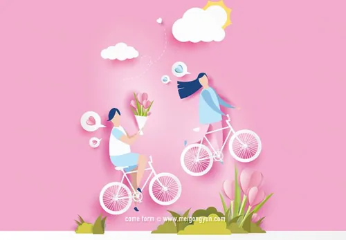 情人节剪纸风格矢量海报 Valentine\'s Day