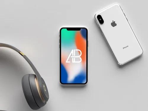 iPhoneX手机贴图样机PSD模板Modern iPhone X