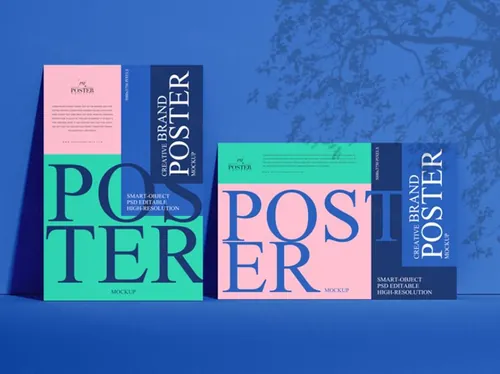 创意品牌海报样机免费素材 Creative Brand Poster Mockup
