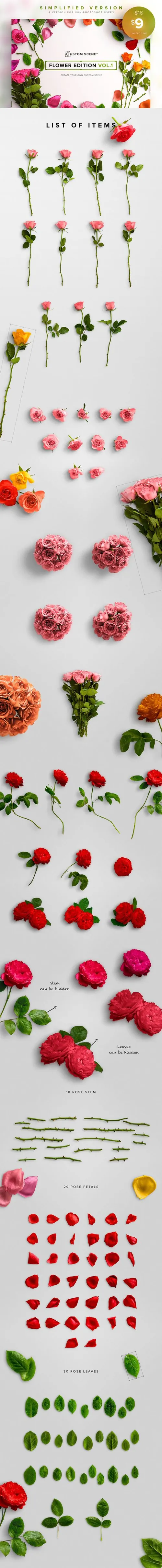 情人节38三八女人节日海报鲜花花瓣免抠png