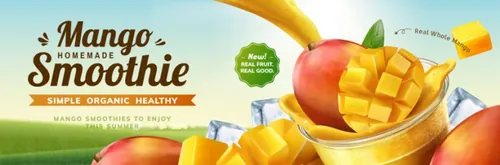 新鲜水果橙汁果汁机饮料广告产品海报EPS矢量模板