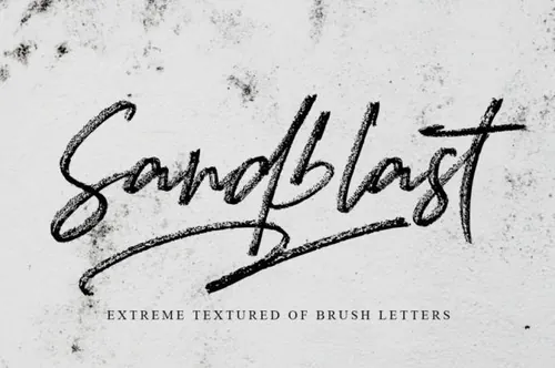 喷漆炭笔连笔手写英文字体 Sandblast Extreme Texture Brush Font