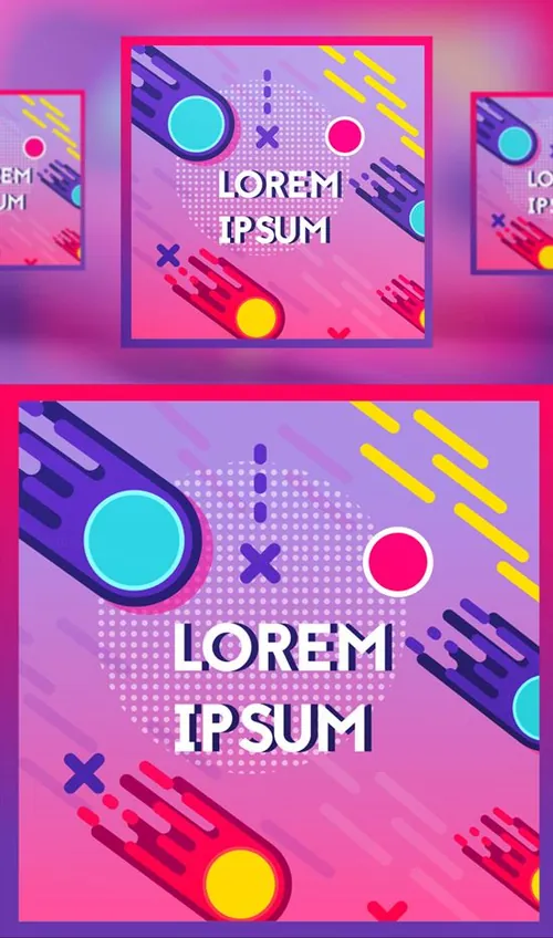 WEB风格创意几何图形孟菲斯矢量图案海报