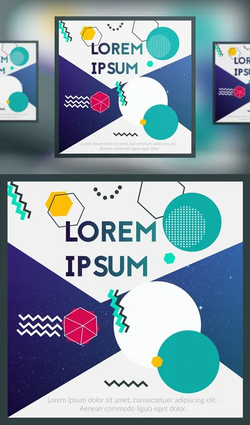 时尚创意几何图形矢量海报图案