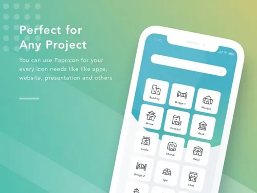 建筑地标的内部图标Papricon - Building , Land