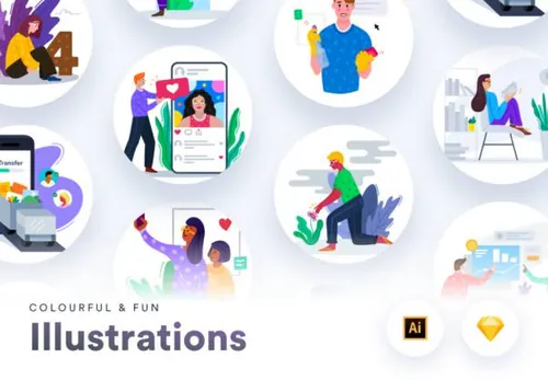 丰富有趣的插图Colourful amp;amp; Fun Illus