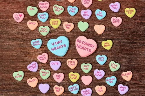爱心便利贴设计素材Conversation Hearts Candy Clipart