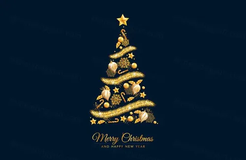 概念光效圣诞树矢量装饰元素