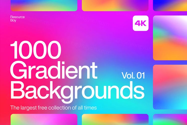 1000款潮流炫彩渐变背景素材 Gradient Backg