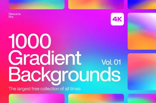1000款潮流炫彩渐变背景素材 Gradient Backg