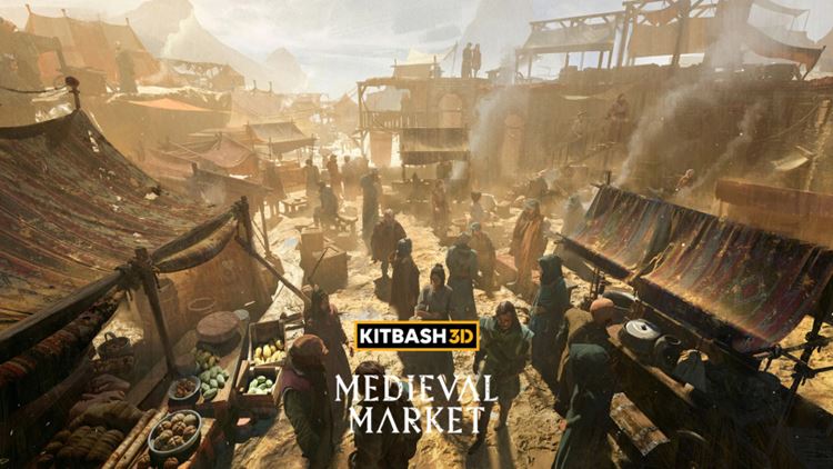 中世纪中东市场街道场景商人营地骑士宿舍3D模型设计素材 Ki