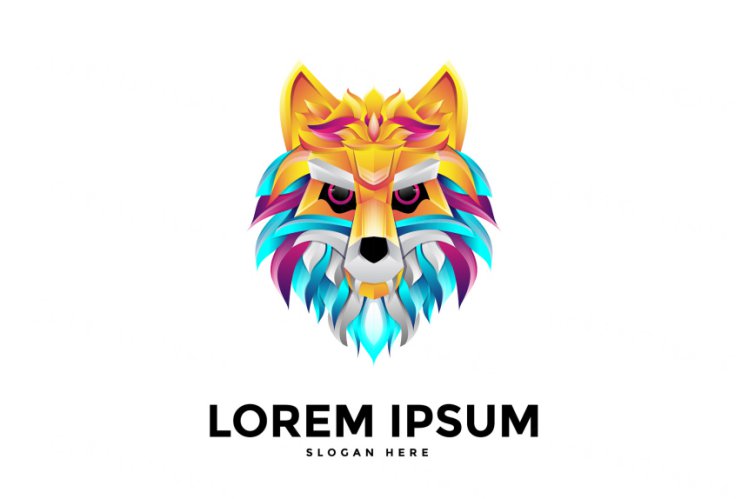 渐变多彩动物LOGO商标矢量素材 Logo illustration gradient colorful style