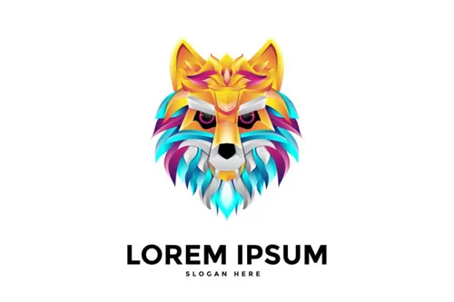 渐变多彩动物LOGO商标矢量素材 Logo illustration gradient colorful style