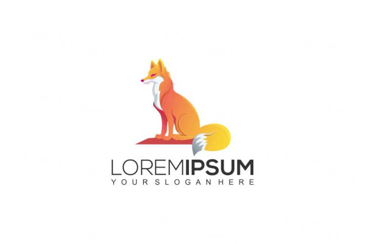 【狐狸】渐变多彩动物LOGO商标矢量素材 Logo illustration gradient colorful style