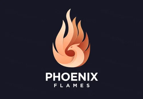 渐变多彩凤凰动物LOGO商标矢量素材 Logo illustration gradient colorful style