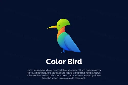 渐变多彩鹦鹉动物LOGO商标矢量素材 Logo illustration gradient colorful style
