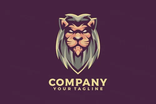 狮子吉祥物渐变多彩动物LOGO商标矢量素材 Logo illustration