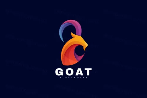 渐变多彩山羊动物LOGO商标矢量素材 Logo illustration gradient colorful style