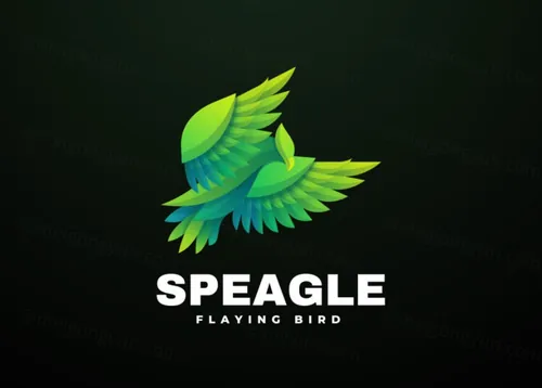 老鹰渐变多彩动物LOGO商标矢量素材 Logo illustration gradient colorful style