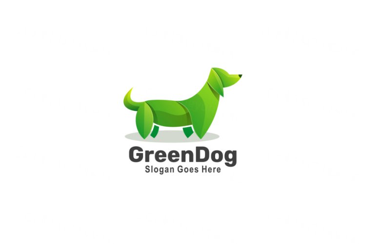 小狗渐变多彩动物LOGO商标矢量素材 Logo illustration gradient colorful style