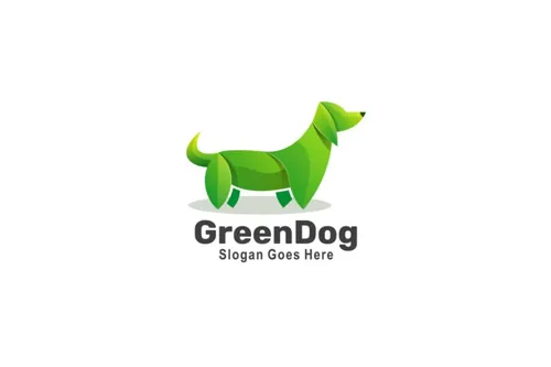 小狗渐变多彩动物LOGO商标矢量素材 Logo illustration gradient colorful style