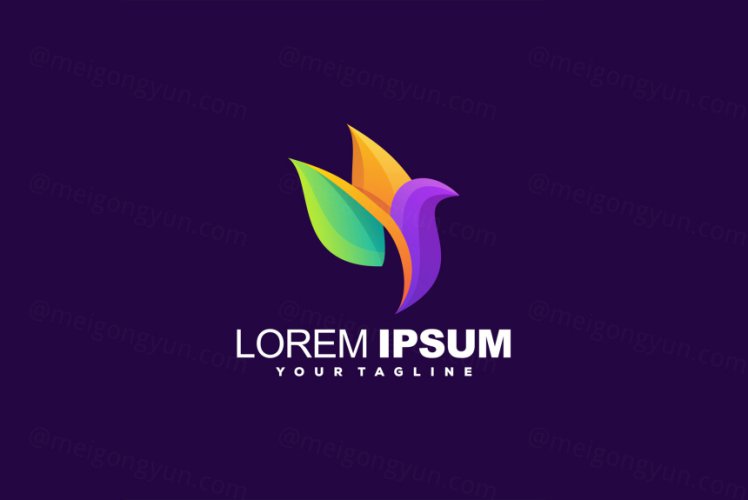 鸟渐变多彩动物LOGO商标矢量素材 Logo illustration gradient colorful style