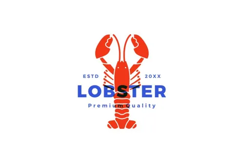 龙虾螯虾鱼海鲜渐变多彩动物LOGO商标矢量素材 Logo illustration