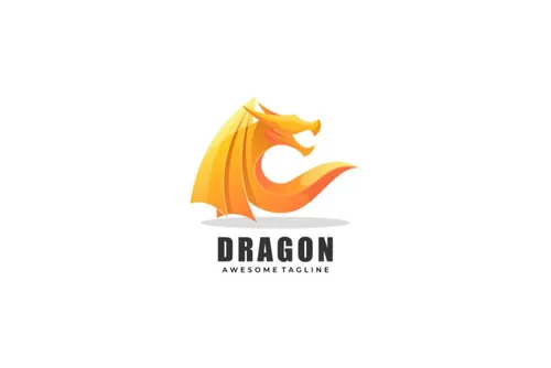 龙渐变多彩动物LOGO商标矢量素材 Logo illustration gradient colorful style