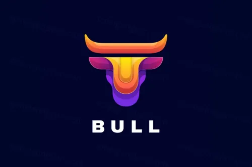 公牛渐变多彩动物LOGO商标矢量素材 Logo illustration gradient colorful style