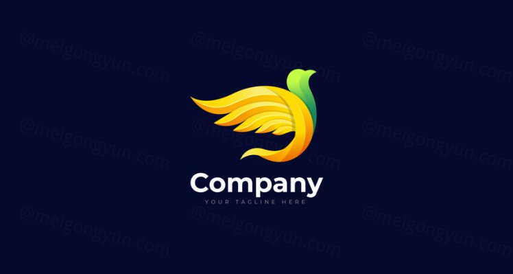 鸟渐变多彩动物LOGO商标矢量素材 Logo illustration gradient colorful style