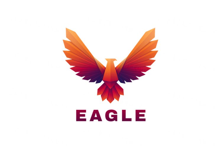 鹰渐变多彩动物LOGO商标矢量素材 Logo illustration gradient colorful style