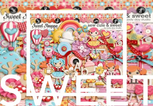 甜美可爱的卡通橱窗PNG元素sweet shoppe sew