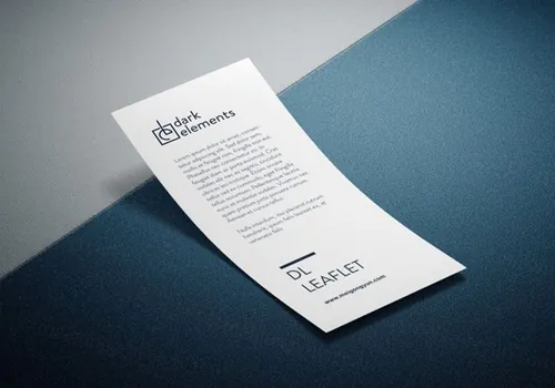 弯曲纸张模型PSD贴图模板Dark Elements / DL Leaflet mockup