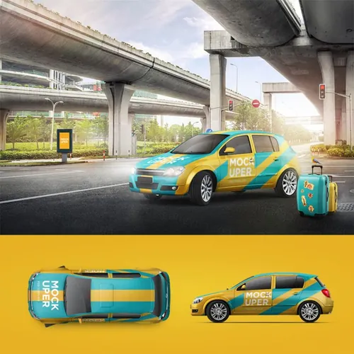 车身广告贴图样机Van  Car Mock-Ups (2 PSD)