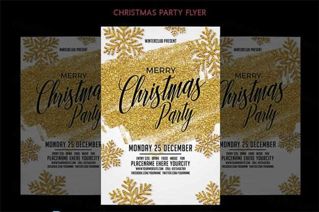 圣诞晚会宣传单模板 Christmas Party Flyer