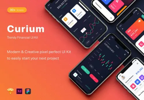 银行应用加密钱包预算管理金融理财移动APP界面设计 Curium -