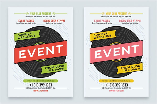 时尚高端简约多用途的音乐活动海报宣传单music-event-poster