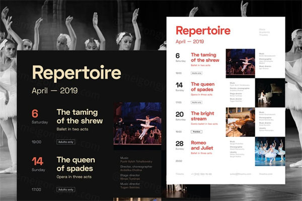 时尚高端专业排版设计的宣传单schedule-poster-template