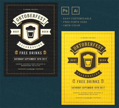 啤酒节宣传单模板 Oktoberfest Flyer Template