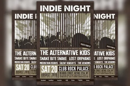 独立个性派对传单模板 Indie Party Flyer Template
