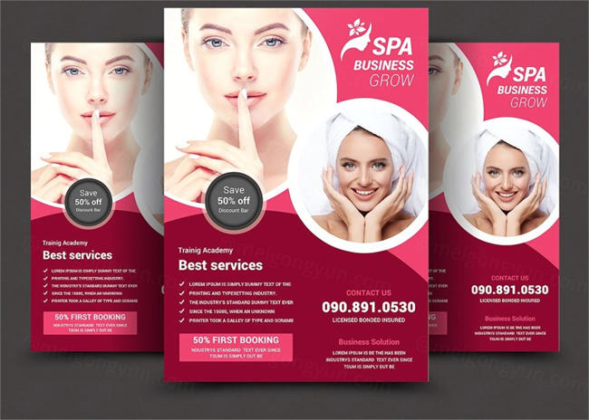 SPA美容宣传单模板 SPA Beauty Flyer Template