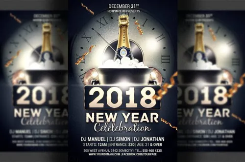 新年庆祝传单模板 New Year Celebration Flyer Template