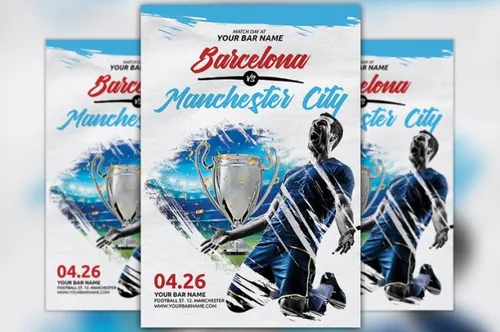 足球比赛海报制作模板 Soccer Match Day Flyer Template