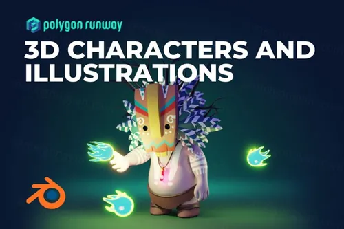 卡通人物角色3D插画设计视频课程 Polygon Runwa