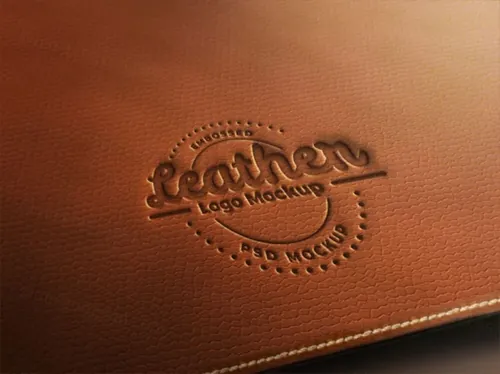 真皮印压的logo样机