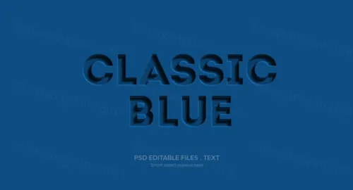 蓝色的3d文字风格的效果模型