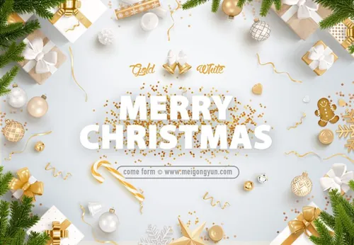 高品质黄金版圣诞节海报 Christmas Poster