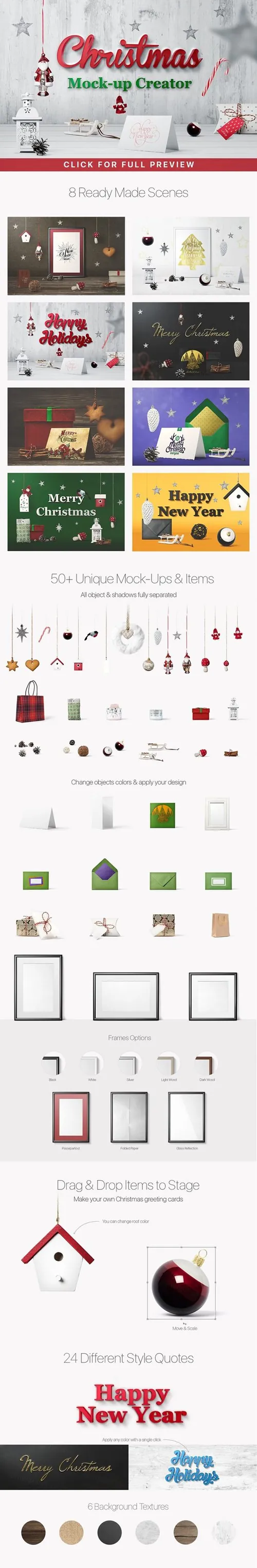 圣诞节主题场景样机模板设计素材 Christmas Mock